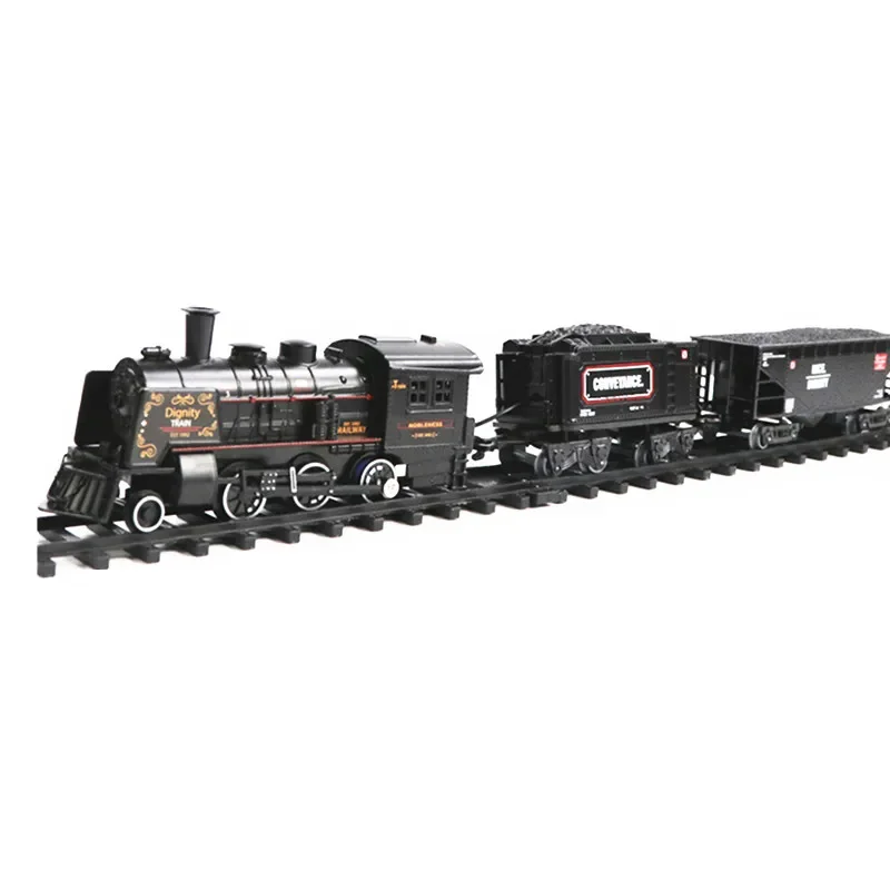 Battery Operated Railway Classical Freight Train Water Steam Locomotive Playset with Smoke Simulation Model Electric Train Toys 2