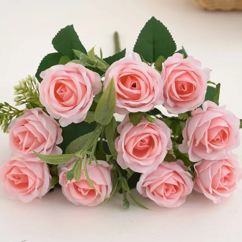 Artificial Plants Artificial Flowers Artificial Rose Artificial Flower Bouquet Artificial Flower 10 Heads Rose Bouquet Artificial Western Rose Wedding Decoration 6 Colors Peonies Fake
