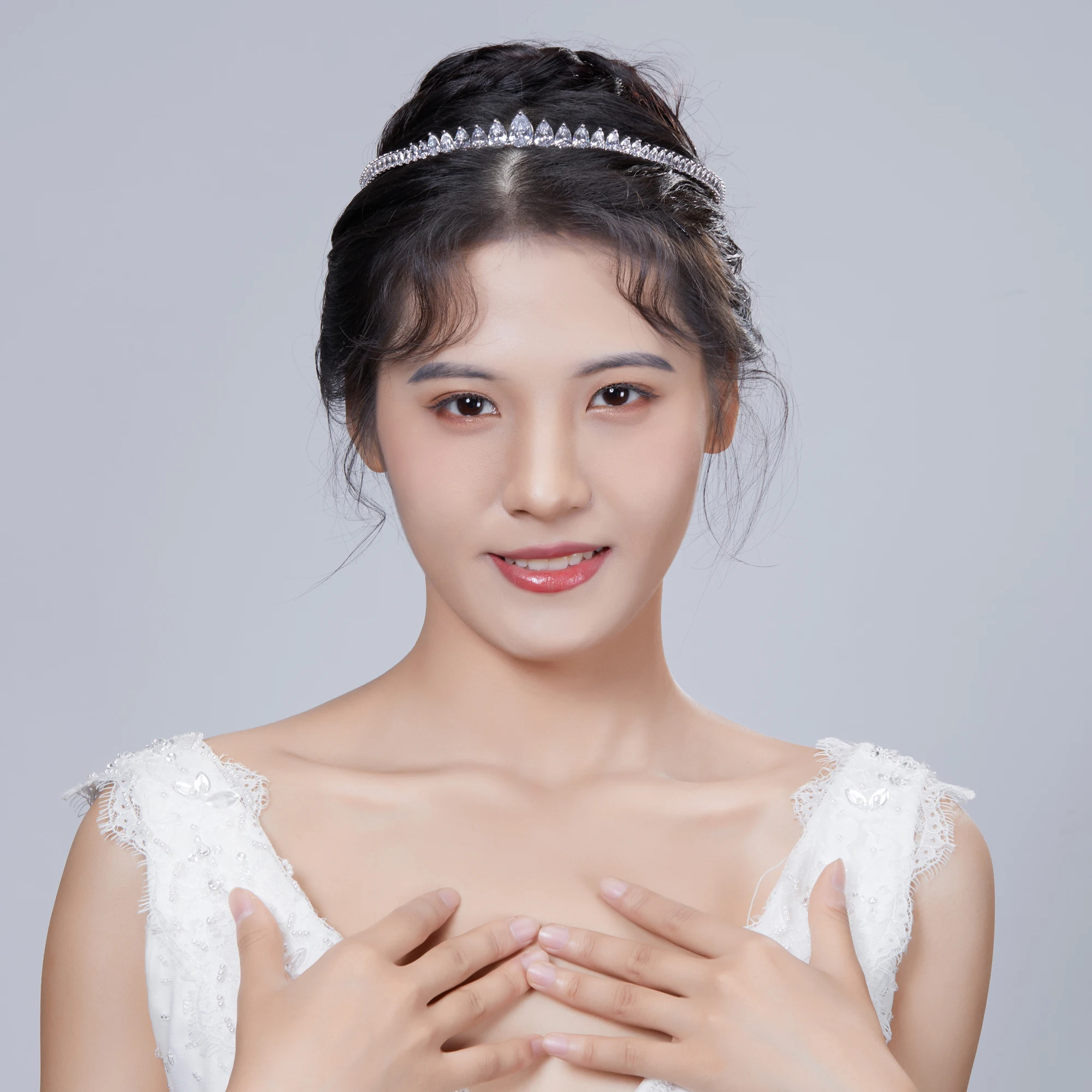 HAIKE 여성용 하이 퀄리티 지르콘 쥬얼리, 특별한 웨딩 연회 파티, 웨딩 원피스, 머리 장식, 왕관, 고급