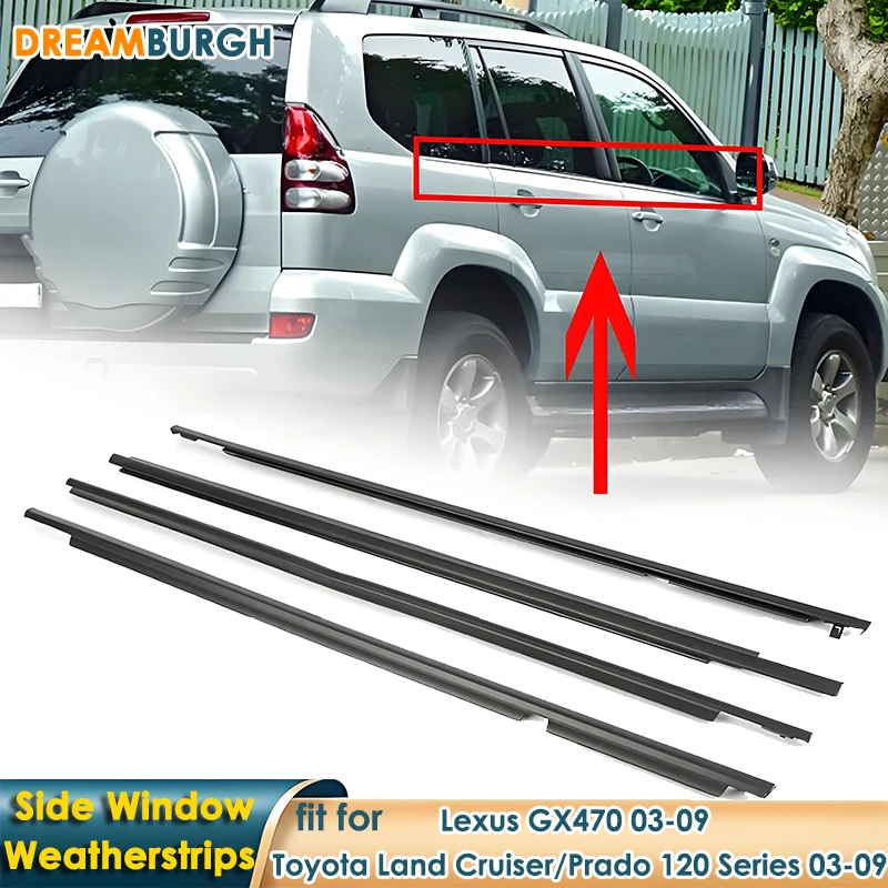 Car Weatherstrips Window Glass Sealing Strip Waterproof Sealant For Toyota Land Cruiser Prado 120 Series Lexus GX470 2003-2009 car accessories