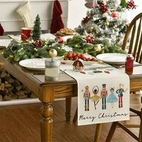 Linen Christmas Table Runner Snowman Xmas Tree Home Dining Table Cover Tablecloth 2024 Navidad Noel Christmas Decorations 2025 4
