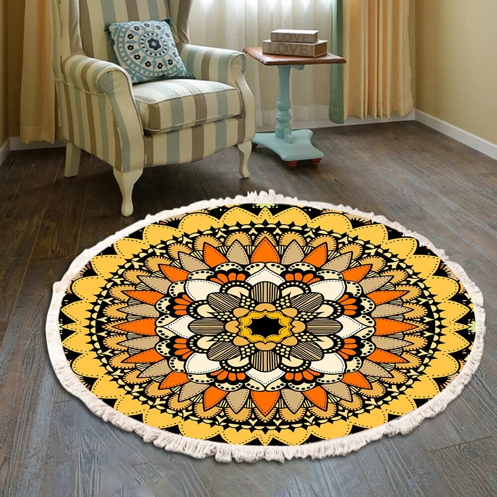 

Imitation cotton and linen retro bedroom, living room, bedside carpet, and floor mat rug