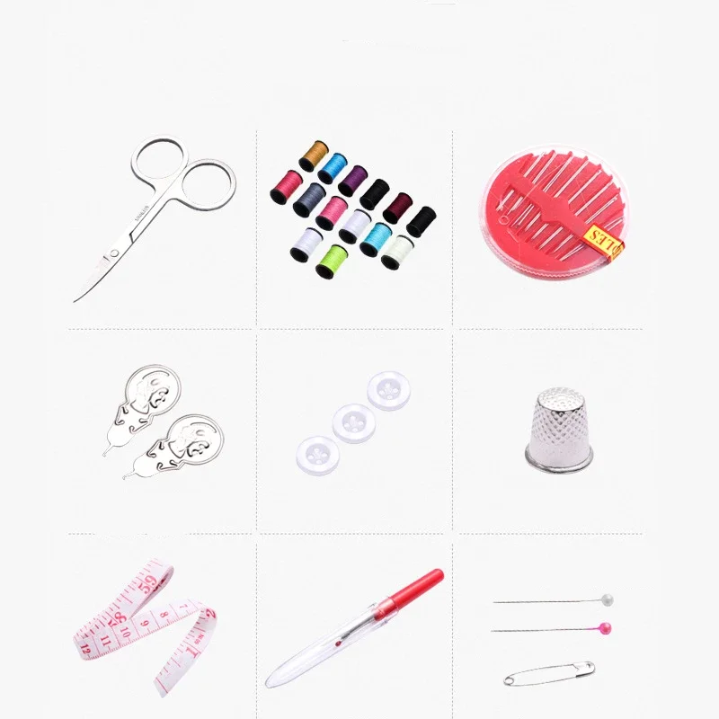 10 Pcs Portable Sewing Kit Sewing Accessories Thread Manual Needles Small Scissors