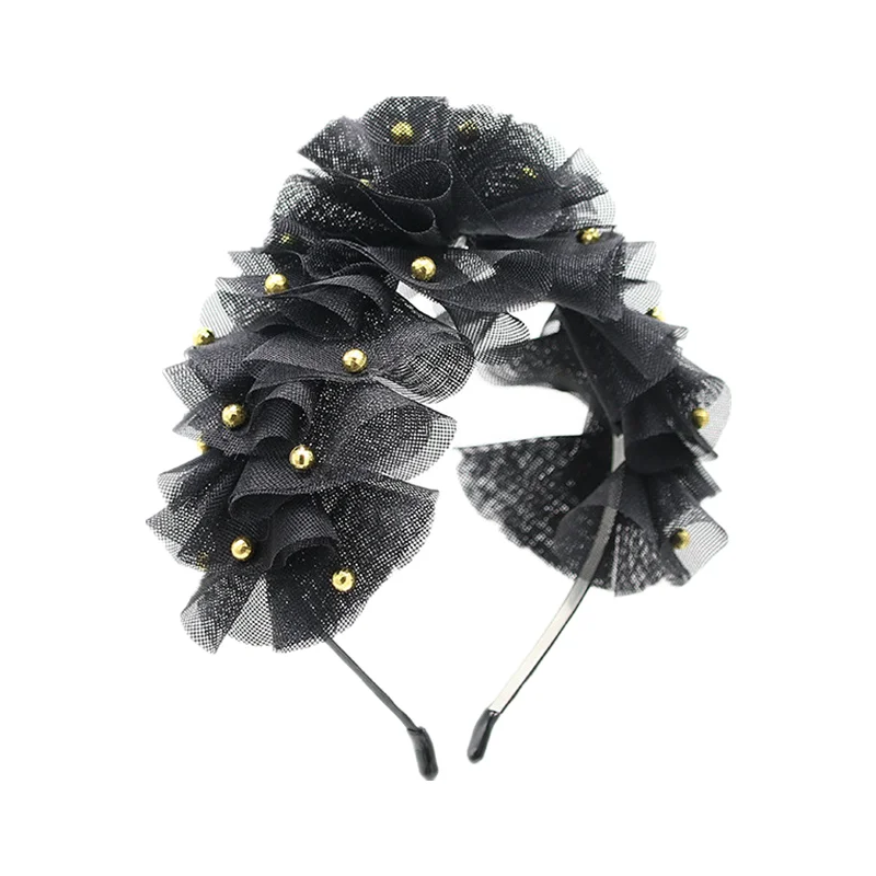 

Модная женская повязка на голову с упавшими лепестками, индивидуальная повязка на голову для девочек, повязка на голову с лепестками, аксессуары для волос, жемчуг в виде лепестка