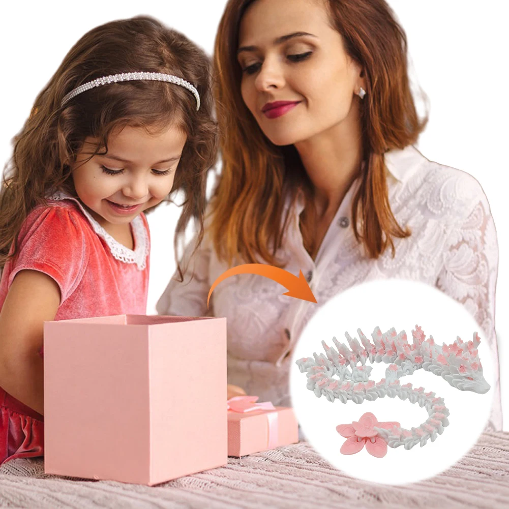 3D Printed Dragon Articulated Dragon Fidget Toy Flexible Joints Dragon Figurine Home Office Decor Birthday Gift for Boys