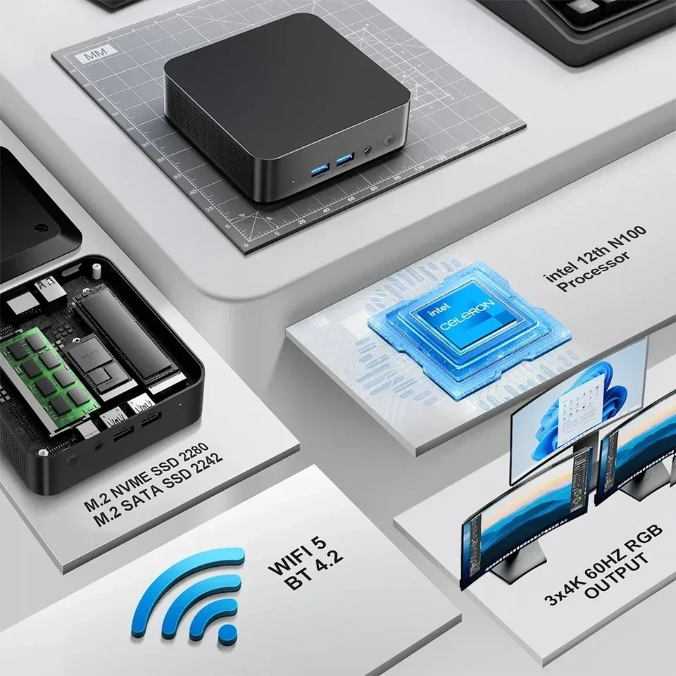 T9 Mini PC Intel Alder Lake N100 Windows 11 Ultra Small