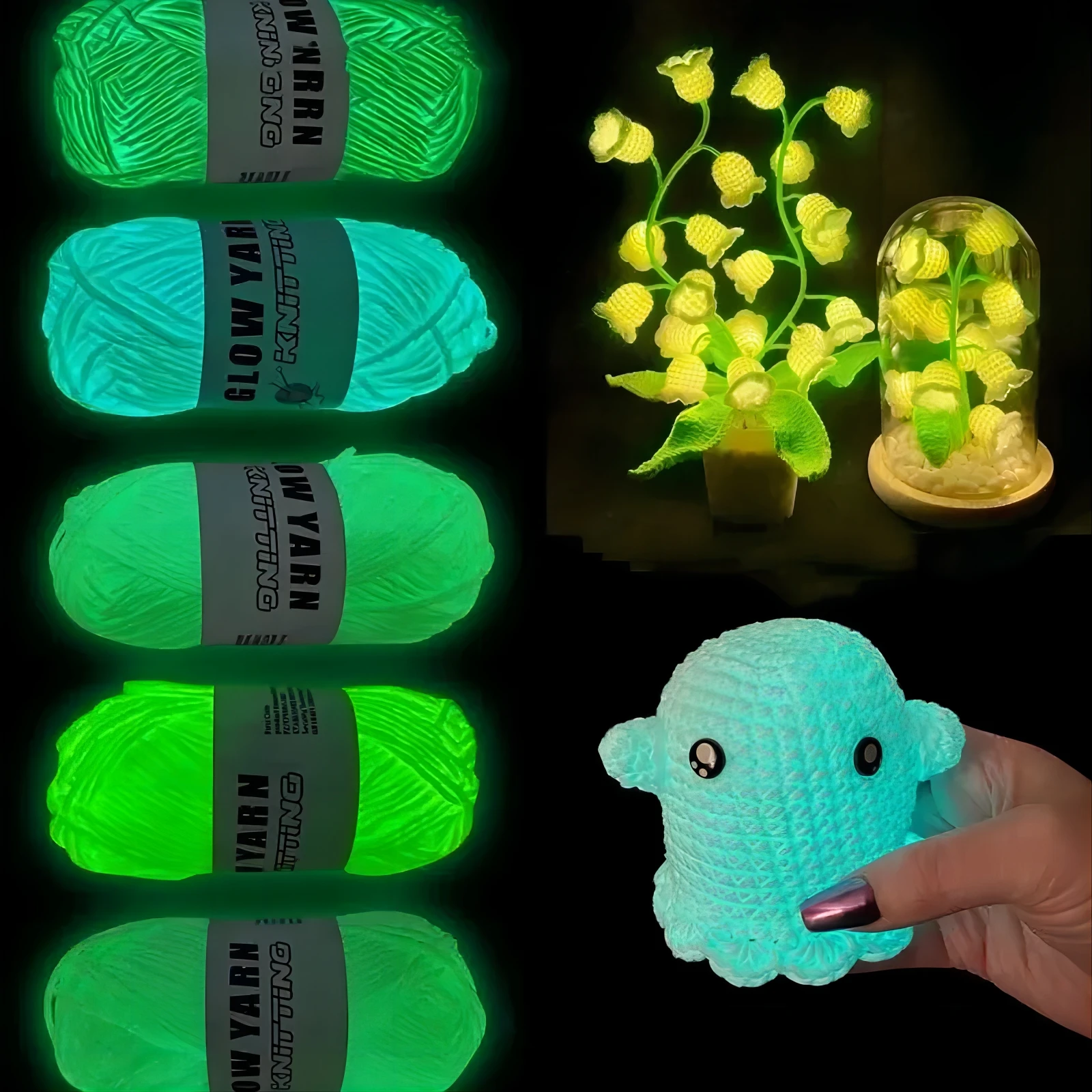 50g Novel Glow In The Dark Knitting Yarn Hand Knitting Hat Carpet Sweater Wool DIY Accessories