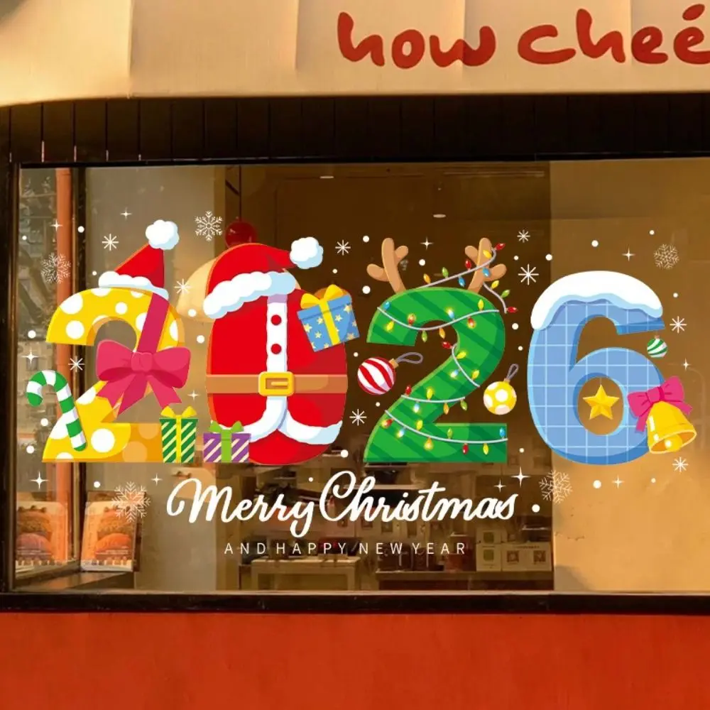 PVC Christmas Window Stickers Electrostatic Santa Claus Designs