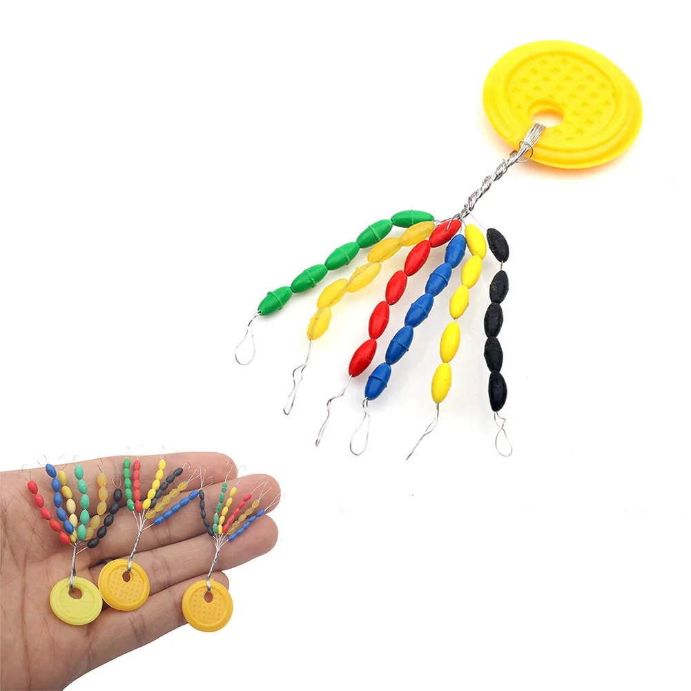 

30Pcs Cylindrical Fishing Bobber Space Bean Float Rubber Bobber Beads Stopper Sinker Stops Connector Group Stop Beads
