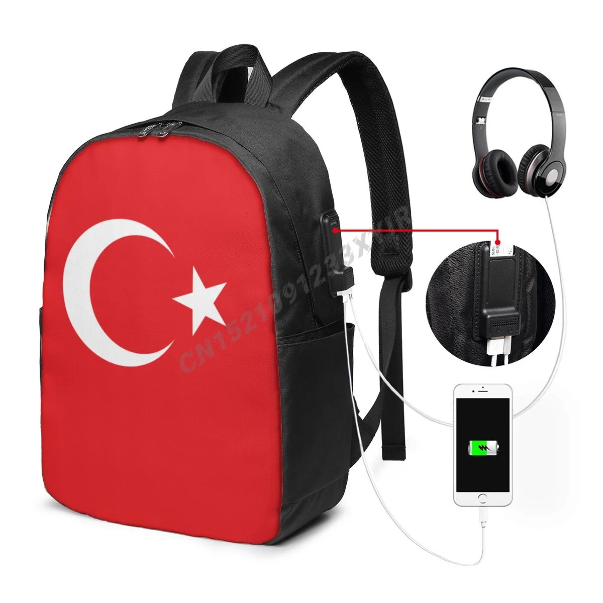 

Backpack Turkey Türkiye Flag Turks Country Map IT'S IN MY DNA Fans Student Schoolbag Travel Casual Laptop Back Pack Unisex