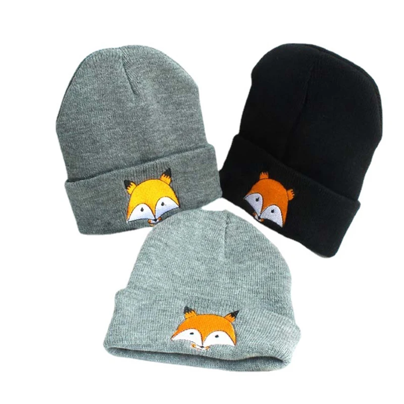 Kindermütze Strickmütze Herbst Winter Kawaii Kinder Wollmütze Cartoon Junge Mädchen Cartoon Fuchs Niedliche Babe Warme Mütze 1-5 Jahre alt