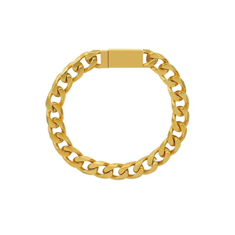 

Chunky 8mm Link Chain Bracelets With Magnetic Clasp Bohemia Gold Color Stainless Steel Jewelry For Women Ladies Accessories 2023