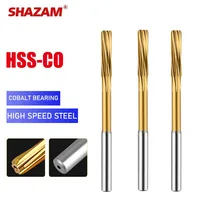 SHAZAM HSS-CO Helical Reamer Cobalt Titanium Plated Stainless Steel Special Straight Shank Reamer 3-20 Decimal Point Reamer 1