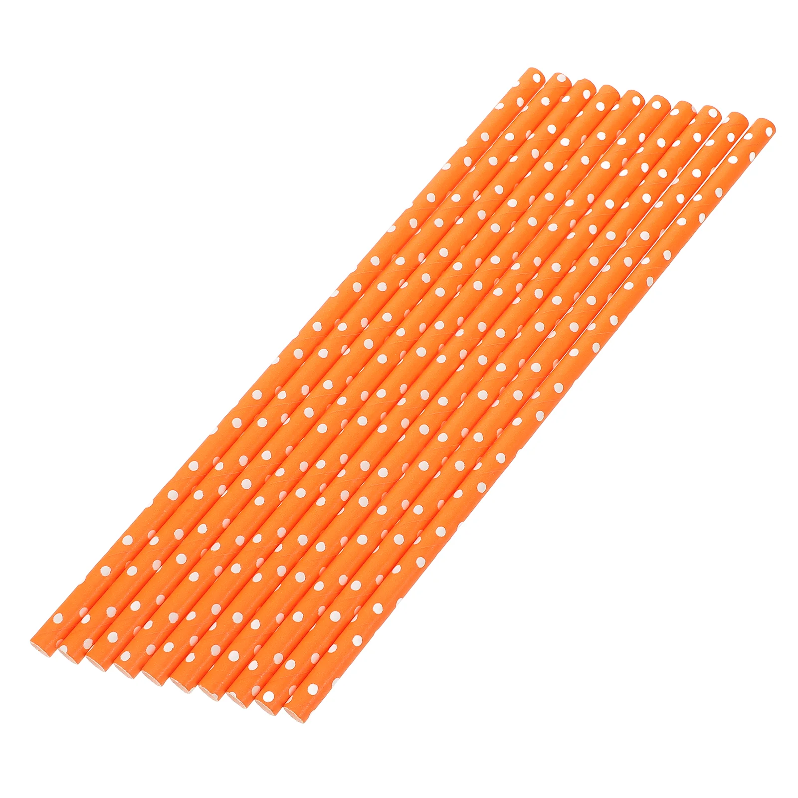100 Pcs Straws Colored Paper Birthday Party Supplies Drinking Striped Orange Themed