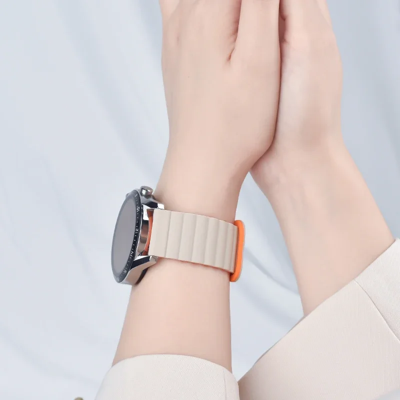 Magnetic Loop Silicone Link Bracelet, 20mm/22mm Band Strap