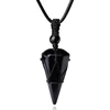 Tree of Life Wire Wrapped Natural Black Onyx Hexagonal Moon Pendant Pyramid Ping Buckle Hand-woven Necklaces Women Men Jewelry 5