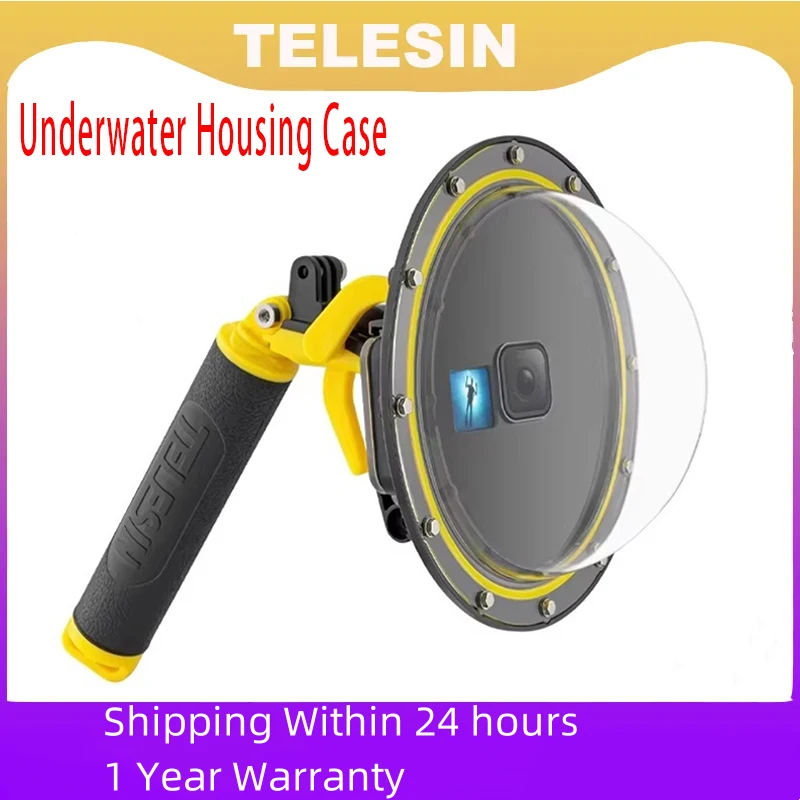 TELESIN 30M防水 6インチドームポート水中ハウジングケース TELESIN 30M防水 6インチドームポート水中ハウジングケース
