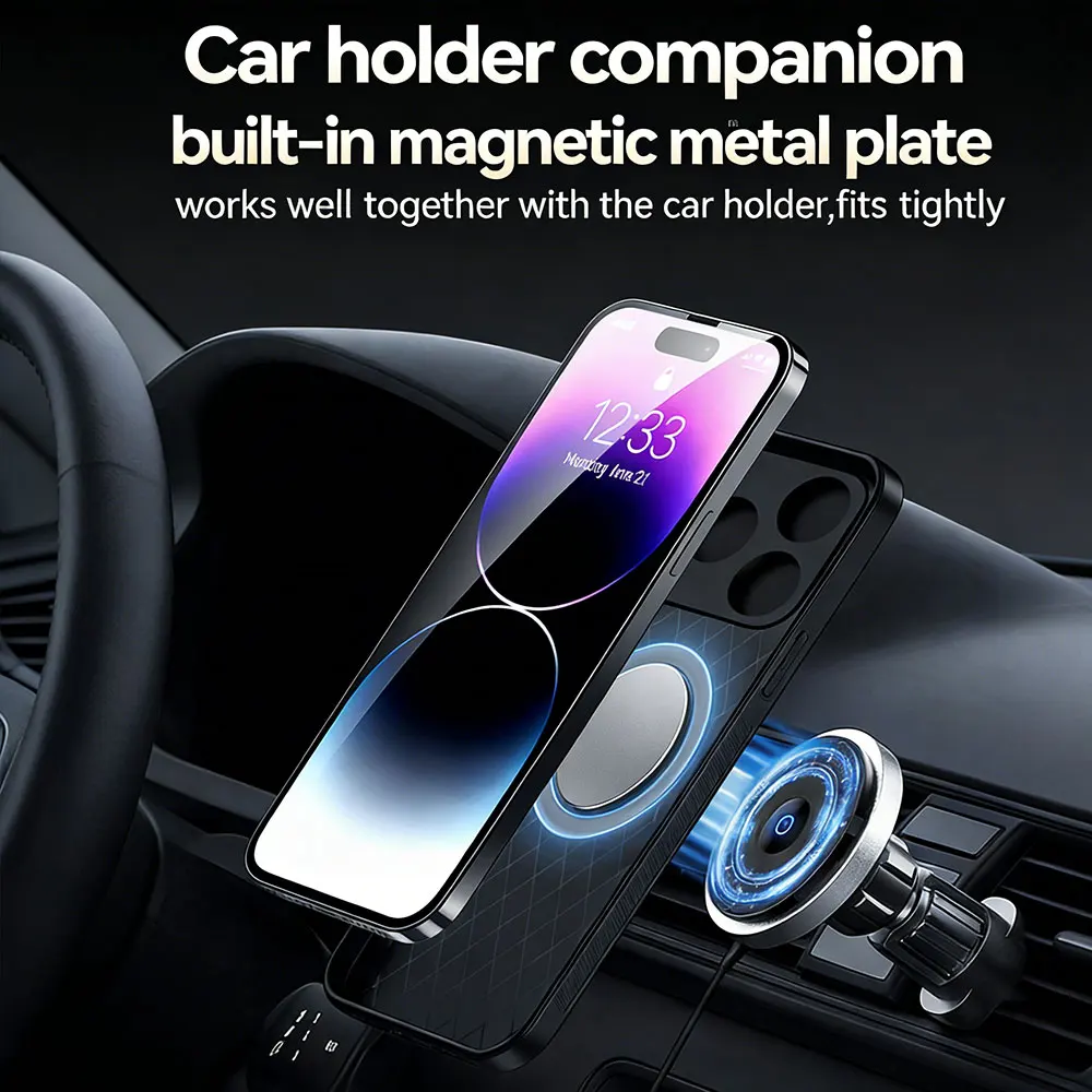 Luxury Shockproof Leather Magnetic Phone Case Coque