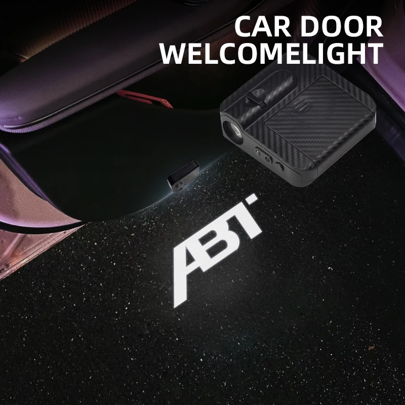 1/2Pcs ABT Car Door HD LED Lamps Projector Courtesy Welcome Lights For Golf Polo Gti Bora Mk6 RS A4 A6 A5 Q5 S4 S5 RS Skoda