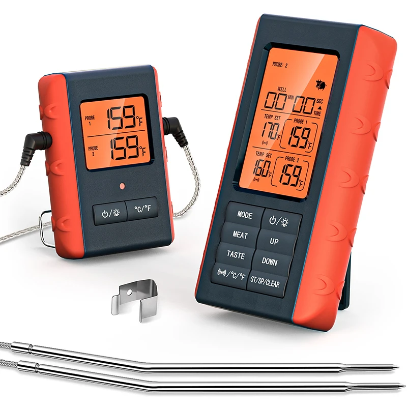 Wireless Remote Digital Turkey Thermometer with Dual Probes for