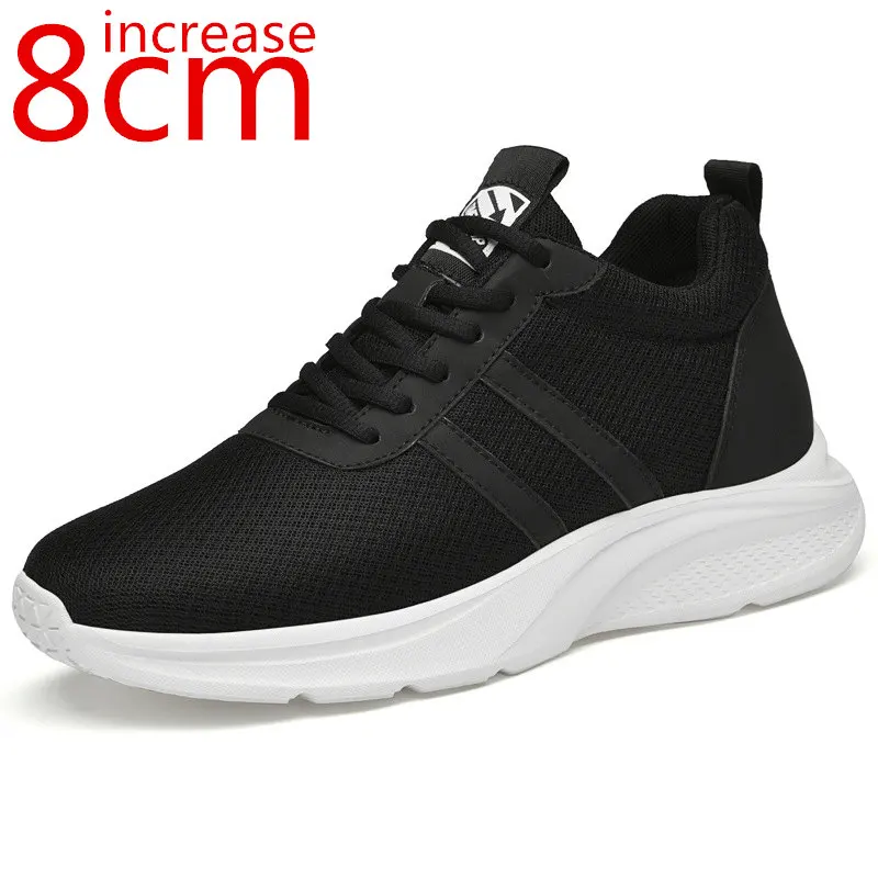 

Women's Invisible Inner Height Increasing 6cm Sports Shoes Breathable White Shoes Female Increased 8CM Daily Sneakers Mesh Shoes