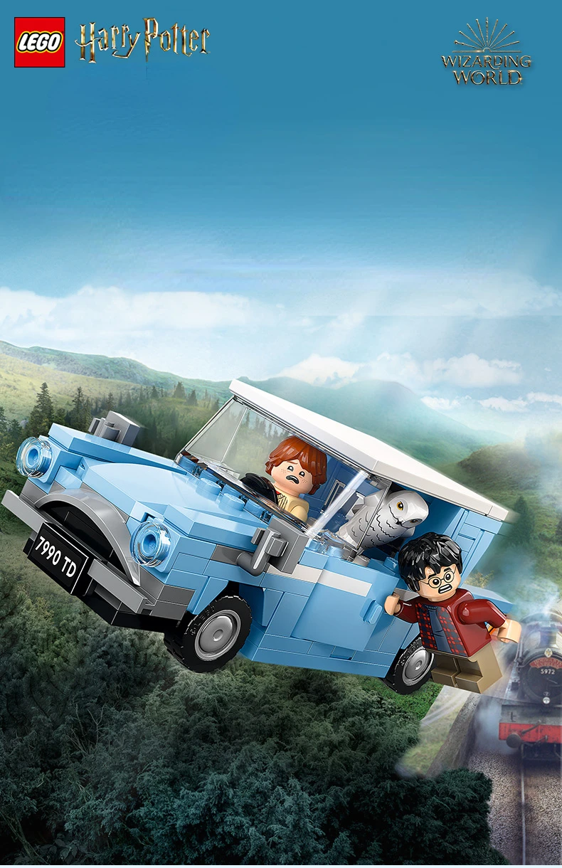 LEGO Harry Potter Flying Ford Anglia, Buildable Car Toy with