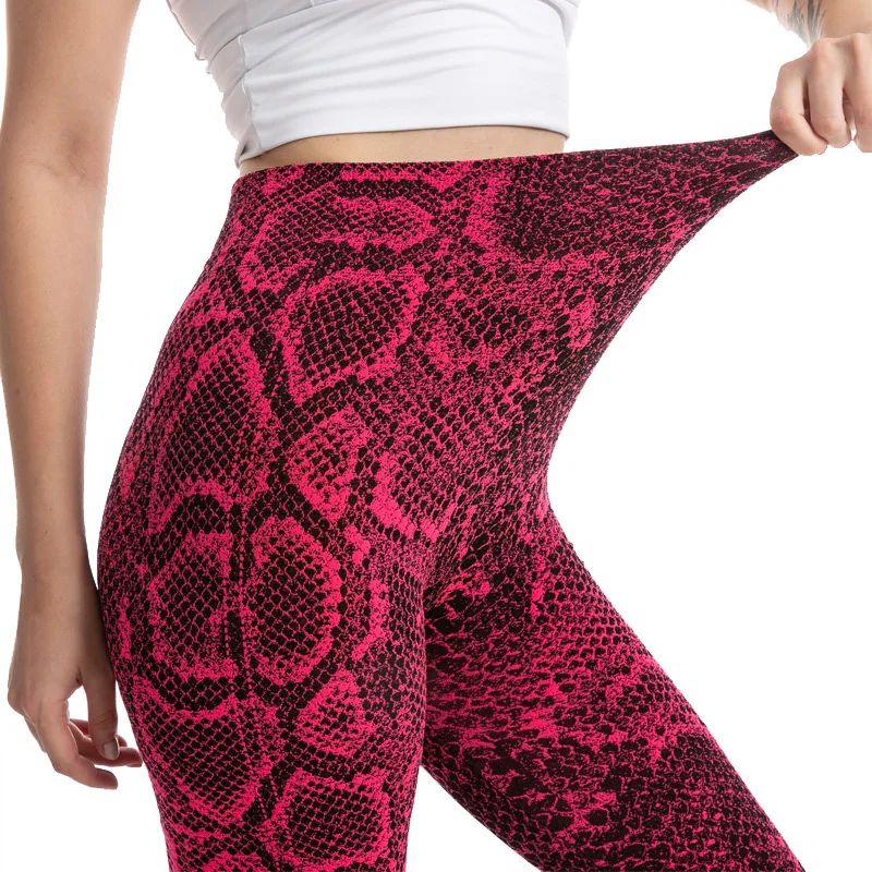 

INDJXND Tights Seamless Leggings Women Sport Push Up Yoga Pants Stretchy High Waist Snake Printed Workout Jogging Gym Clothing