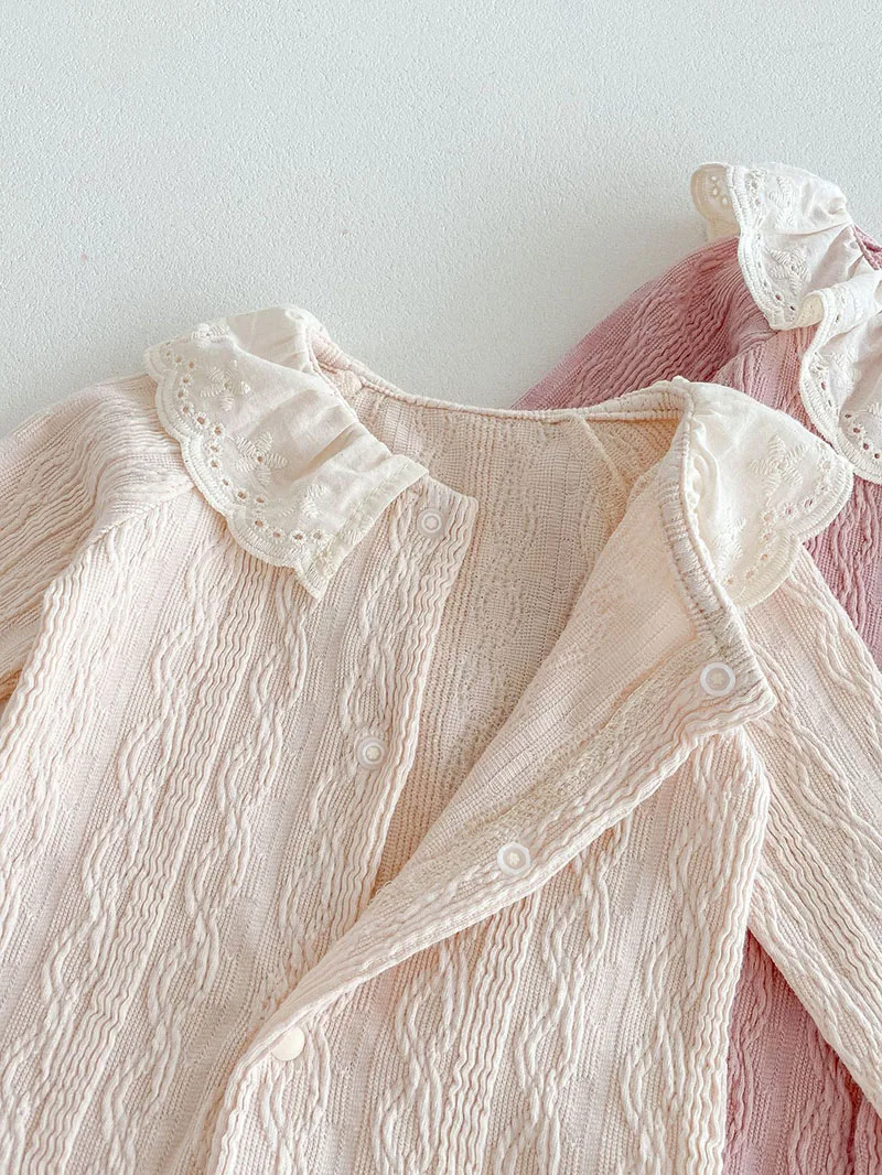 Cute Baby Girls Breathable Lace Bodysuit Jumpsuit