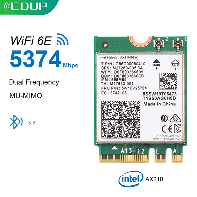 WiFi 6E Ax210 PCI Express carte réseau Intel AX210NGW Bluetooth