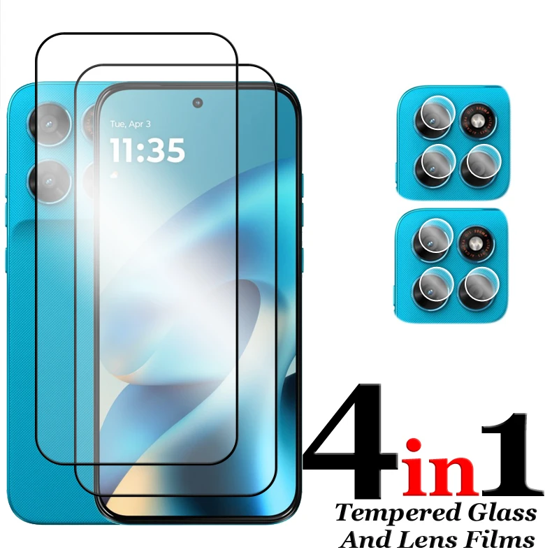 6-in-1 Tempered Glass Full Cover Screen Protector with Lens Film