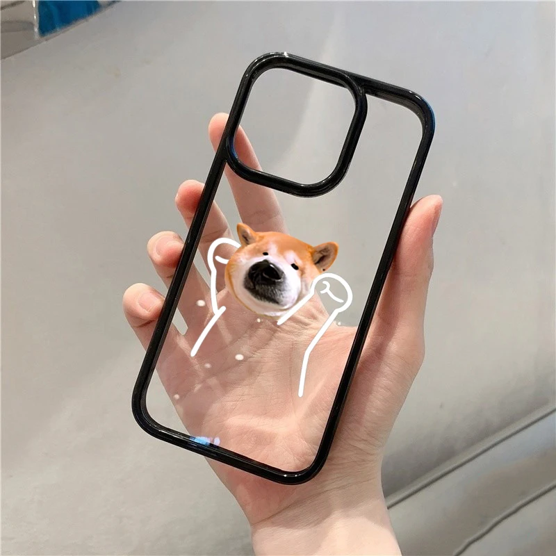 Adorable Cat Dog Duo Clear Shockproof Silicone Phone Case