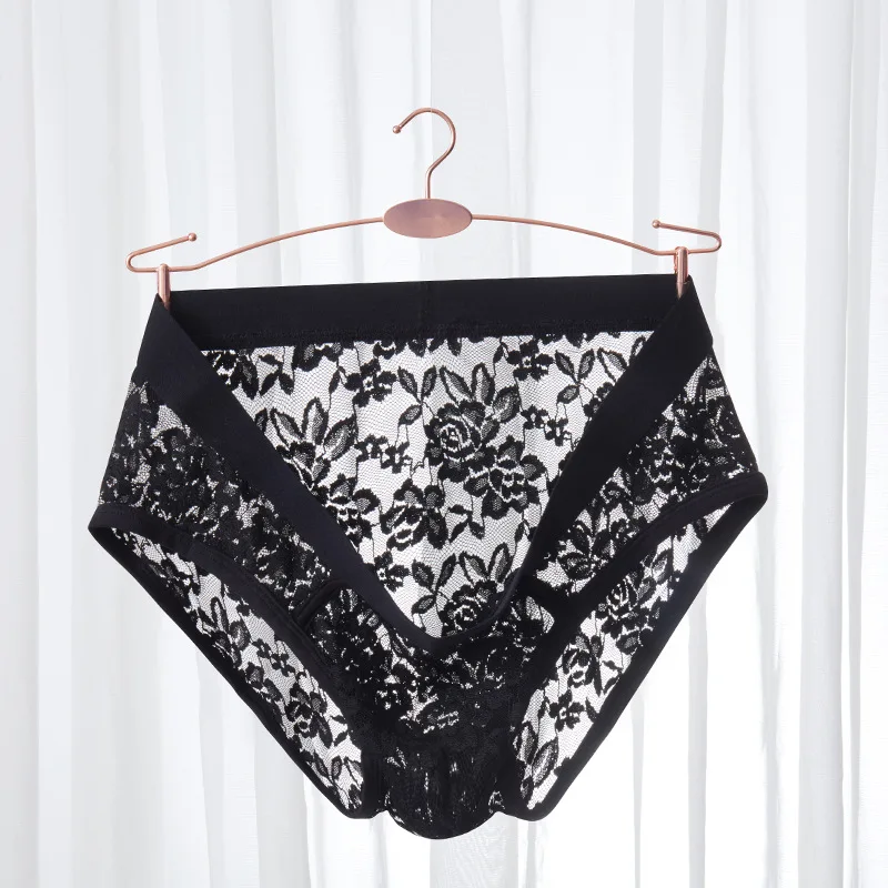 

Men Briefs Lace Male Underwear Briefs Sexy Men Lingerie Men Comfortable Floral Print Underpants Ropa Interior Hombre Panties