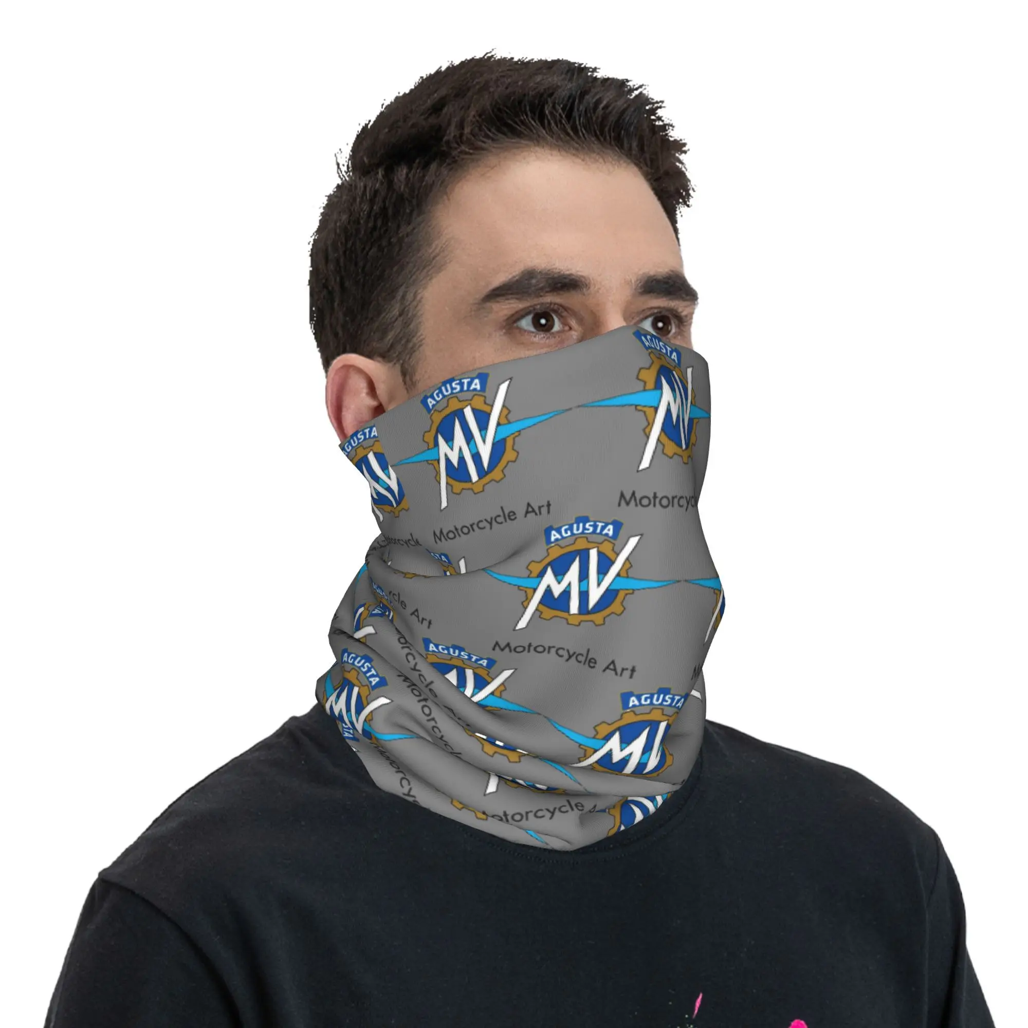 MV Agustas Motorcycle Art Bandana Neck Gaiter for Ski Cycling Men Women Wrap Scarf Balaclava Warmer bandana scarf bandana neck warmer