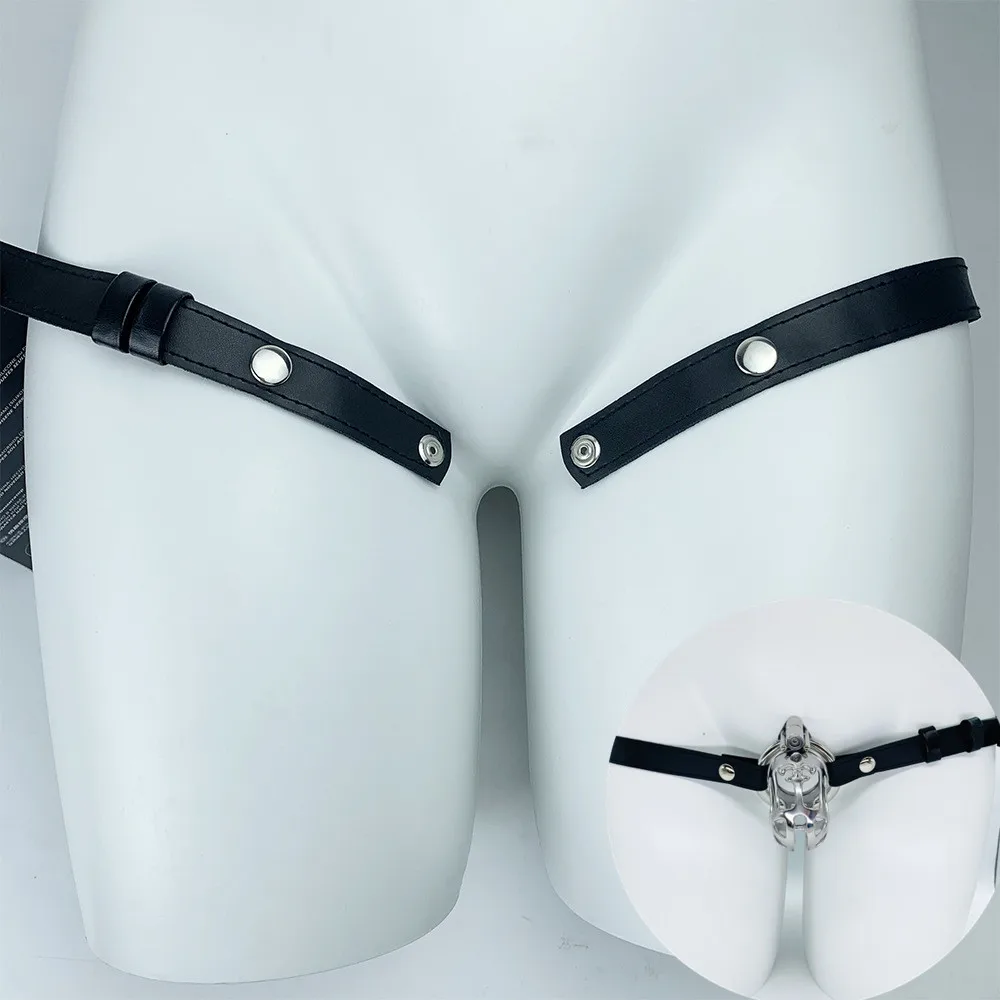 Male Chastity Cage Anti-off Device PU Leather Auxiliary Belt ONLY Adjustable Underwear Rope Cock Rings Accessories Sex Toys penis chastity cage chastity lock sex toy chastity cage accessory penis cock ring