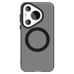 Magnetic Frosted Wireless Charging Case, Colorful Hard Plastic for Mate 60 (Black)