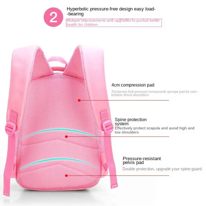 Cute Pink School Backpack For Girl Student Teenagers School Bag Set Children Backpack With Pencil case 5