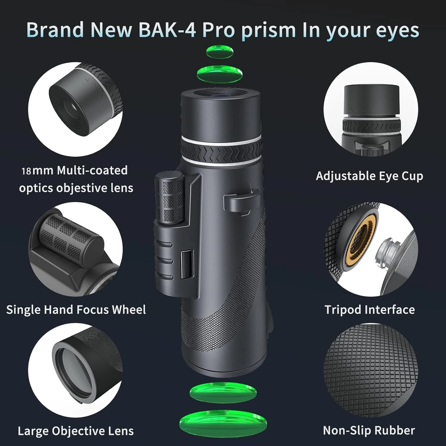 80X100 Powerful Monocular telescope for Long-distance Observation with HD Field of View suitable for Outdoor Camping Hunting 5