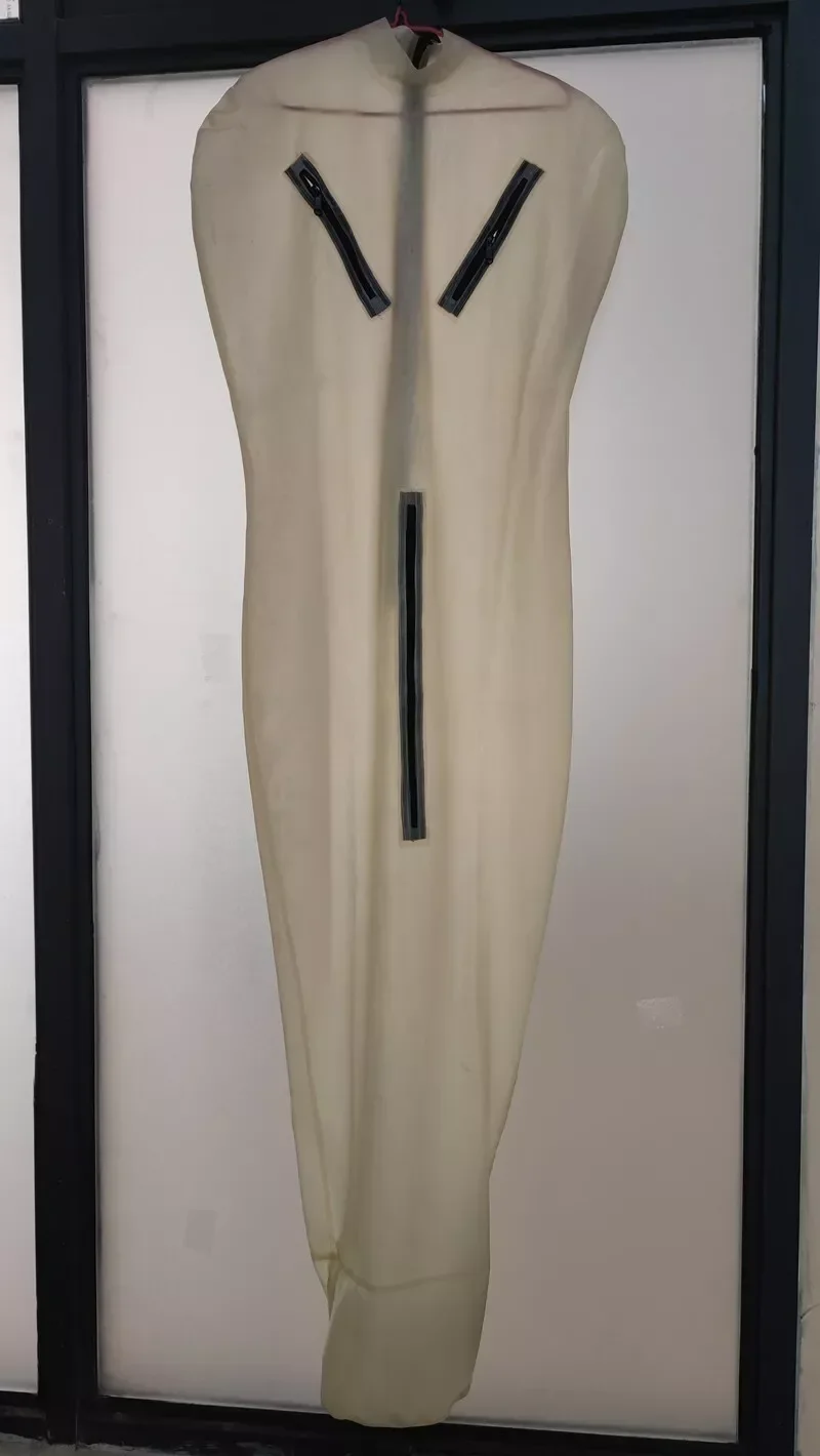 latex rubber cosplay party tight fitting suit sleeping bag set transparent