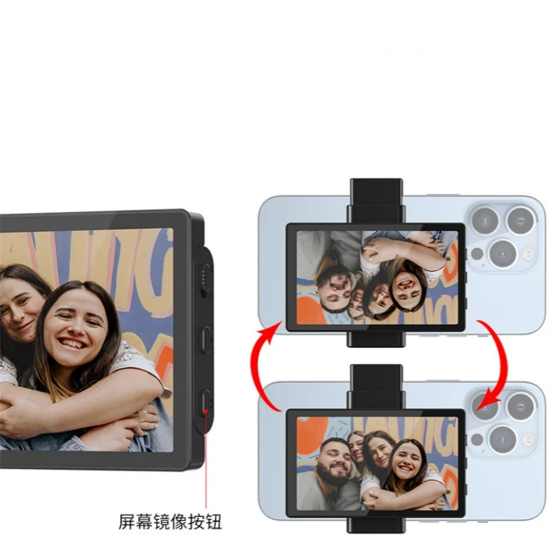 Kingma 스마트폰 브이로그 셀카 모니터 스크린, 마그네틱 휴대폰 후면 카메라 사용, 셀카 브이로그 라이브 스트림, 안드로이드 아이폰