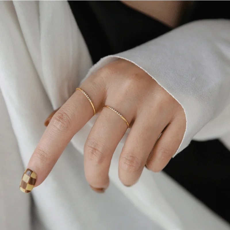 Wedding Rings Womens Ring Cubic Zircon Ring Finger Rings Jewelry Rings Ring Jewelry Stainless Steel 1mm for Women