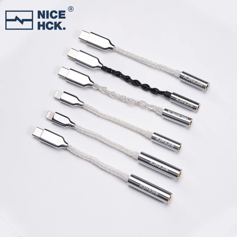 

NiceHCK TC3 Metal Alloy HIFI Adapter Earphone Amplifier Digital Decoder Cable Type-C Lightning to 3.5mm/4.4mm Audio Wire