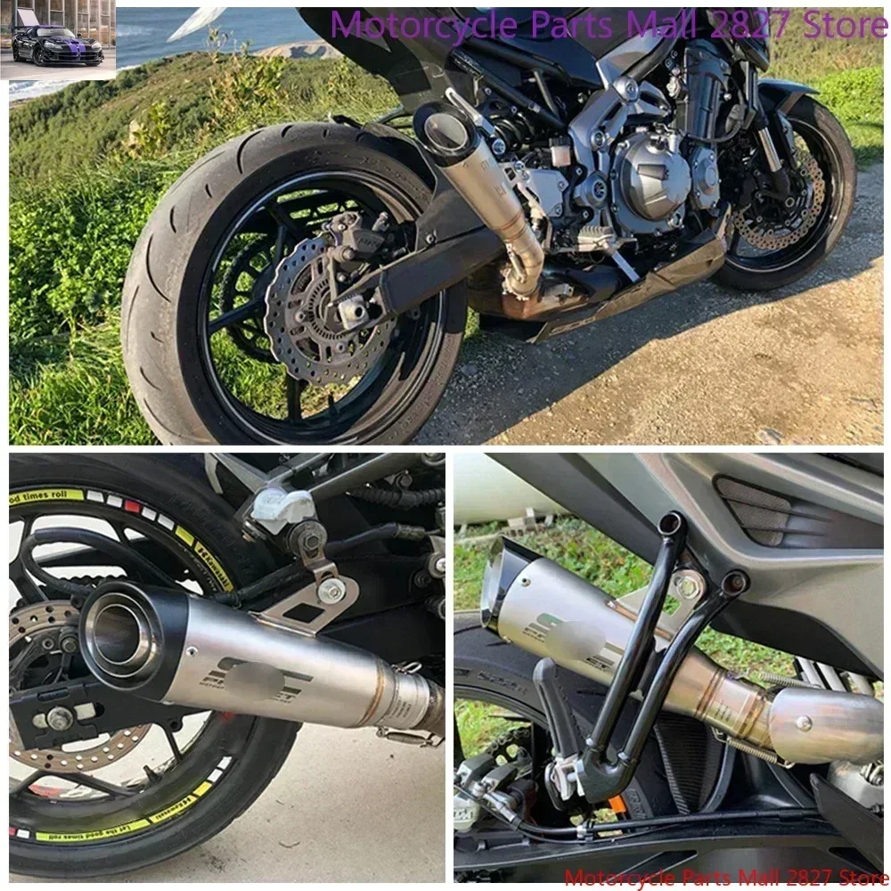 51mm Motorcycle Exhaust Pipes Escape Three-Layer SC Exhaust Muffler With DB Killer For Ninja Z250 Z300 ZX10 MT07 MT09 R25 R3 R6