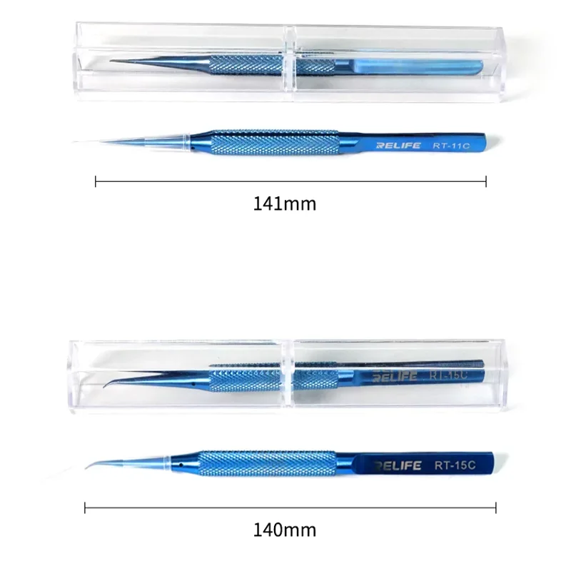 RELIFE RT-11C RT-15C Titanium Alloy Precision Professional Soldering Tweezers for Mobile Phones Motherboard BGA Repair Tools Set precision tweezers,soldering tweezers
