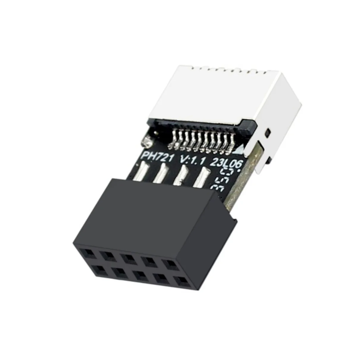 마더보드 USB2.0 9핀 - TYPE-E 암 어댑터 섀시 TYPE-C 소켓 9핀 USB 2.0 확장 카드 XY