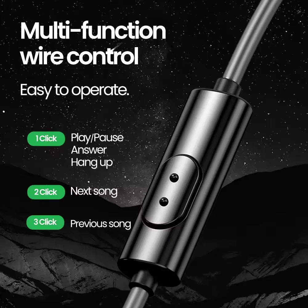 Enhanced Type C In-Ear Headphones with Surround Sound and Wired Control