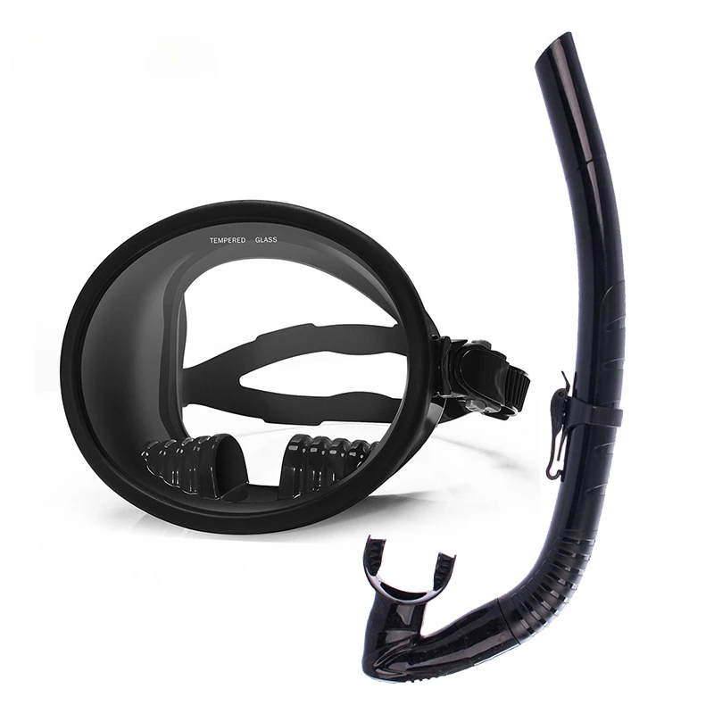 

180°Panoramic Wide Field Diving Mirror Anti fog Silicone Waterproof Submarine Mask Tempered Glass Diving Mirror