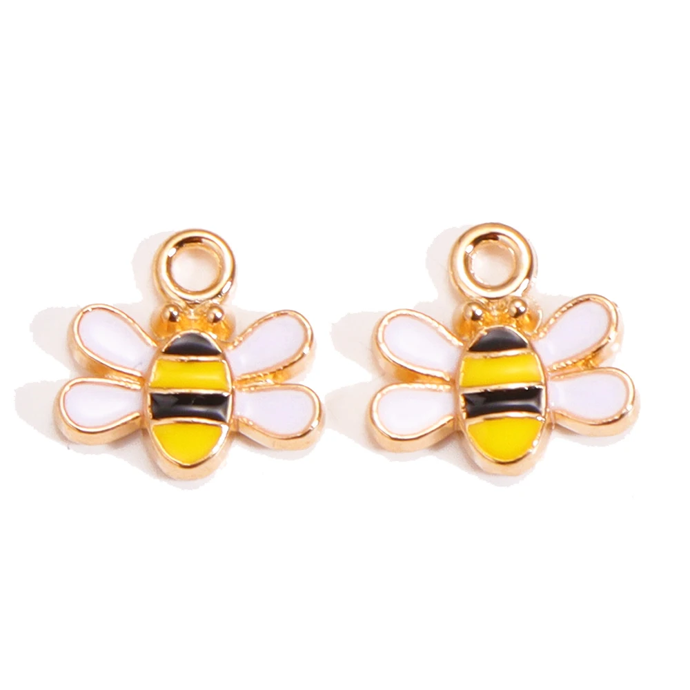 10 Stück Emaille Biene Honeypot Zinklegierung Anhänger Charm für Schmuckherstellung Ohrring Anhänger Armband Halskette Zubehör Diy Finding – Detail 15