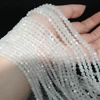 Natural White Moonlight Stone Faceted Round Beads 2mm,3mm,4mm，Fine Jewelry Making, DIY Bracelet And Necklace 5