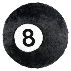 Elegant Black Plush 8 Ball Throw Pillow - Stylish Cushion for Home or Living Room Decor (Black)