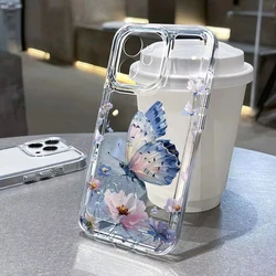 Elegant Gold Butterfly Transparent Phone Case - Soft TPU Cover - iPhone SE (2020) (Clear TQ52)